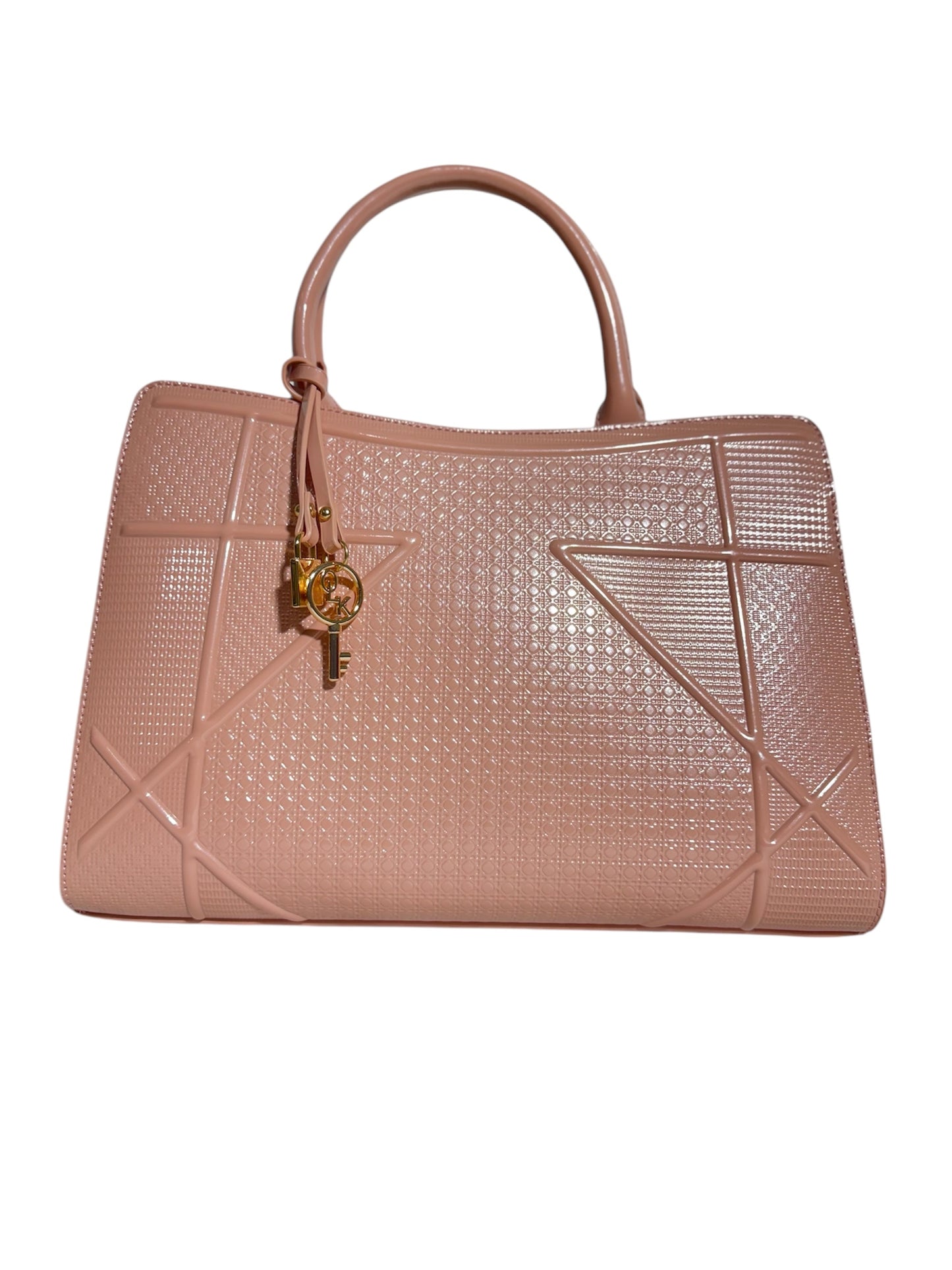 Bolso Nude Geométrico con Brillo