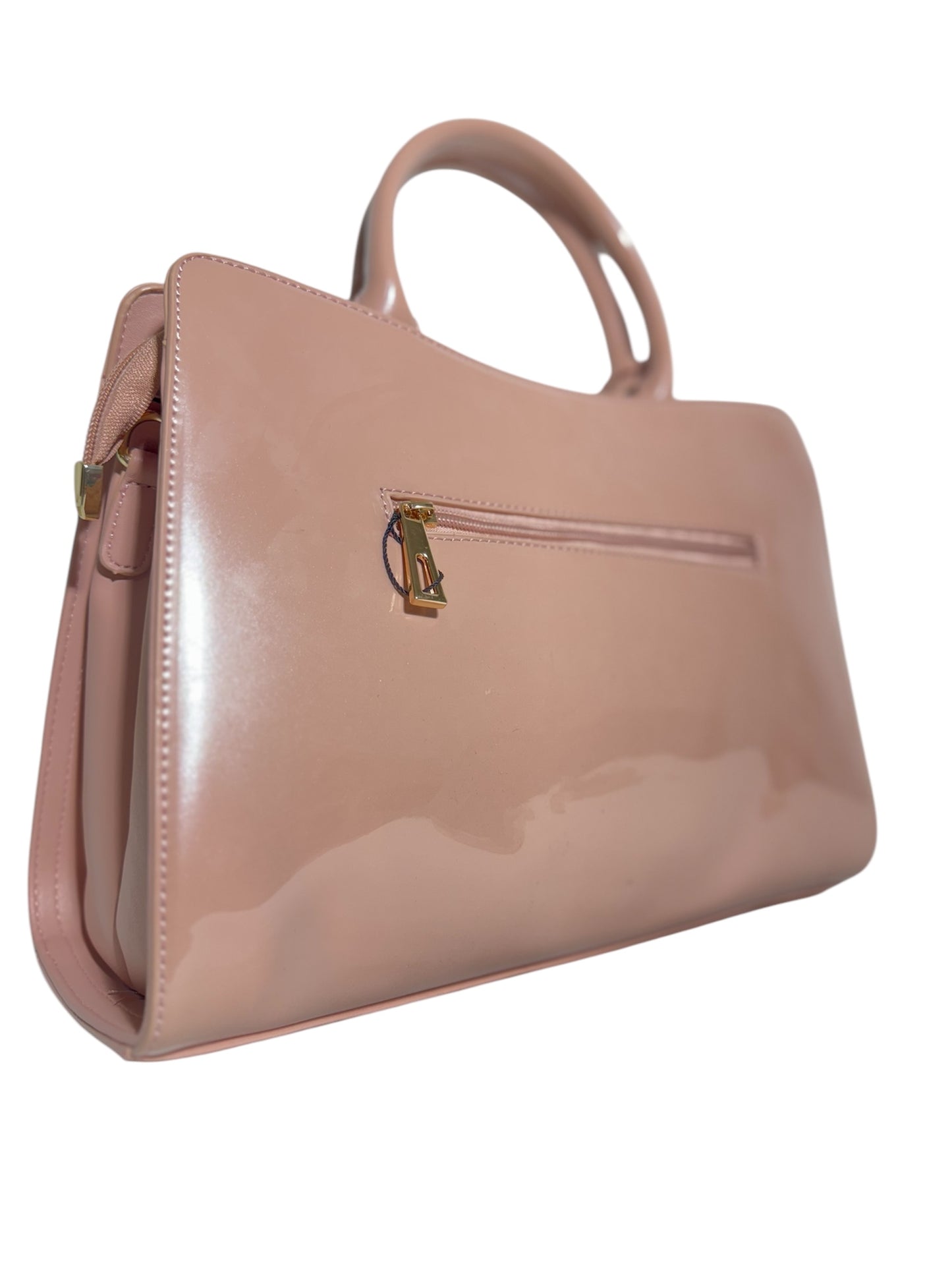 Bolso Nude Geométrico con Brillo