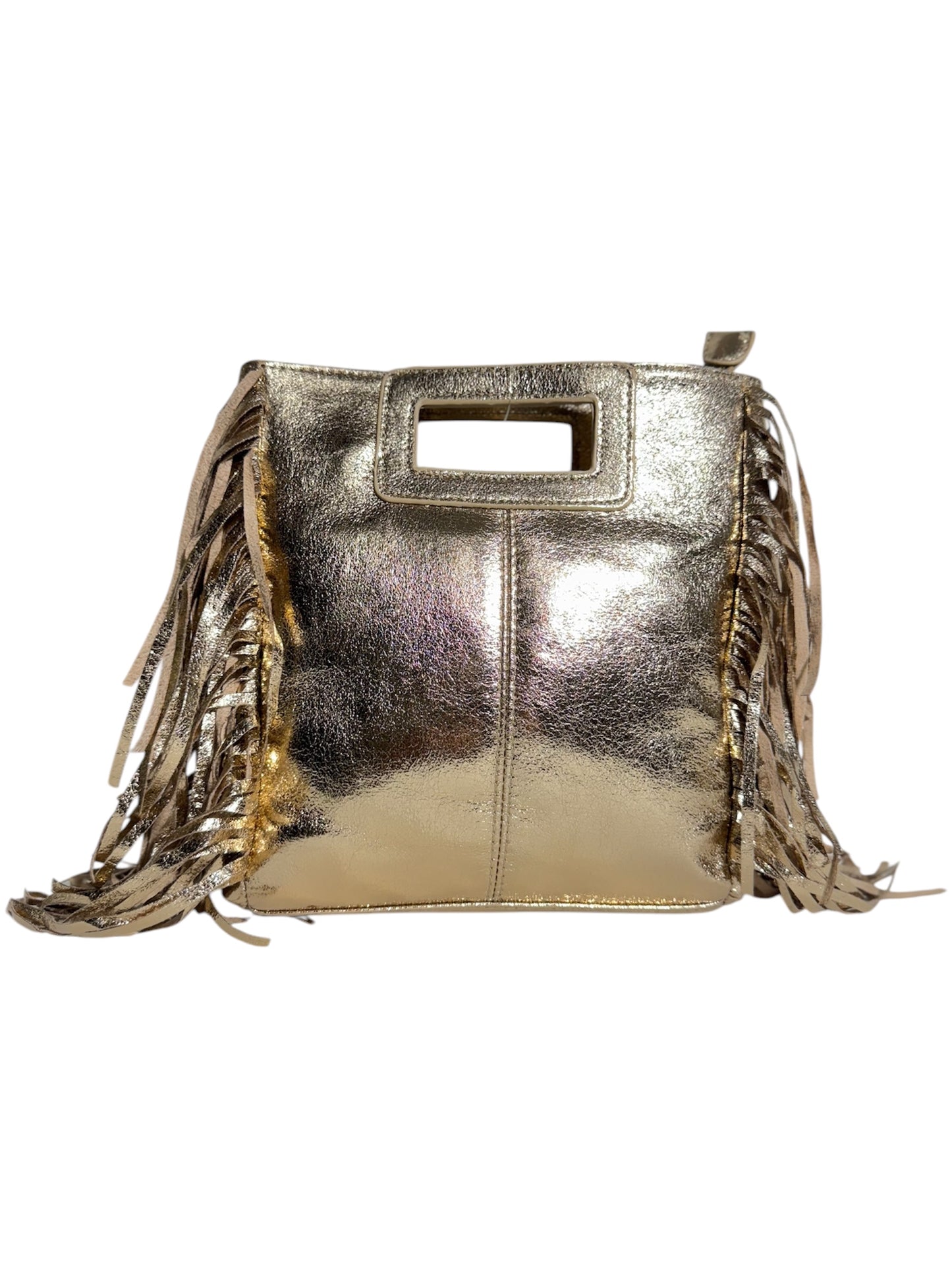 Bolso Dorado con Flecos Laterales