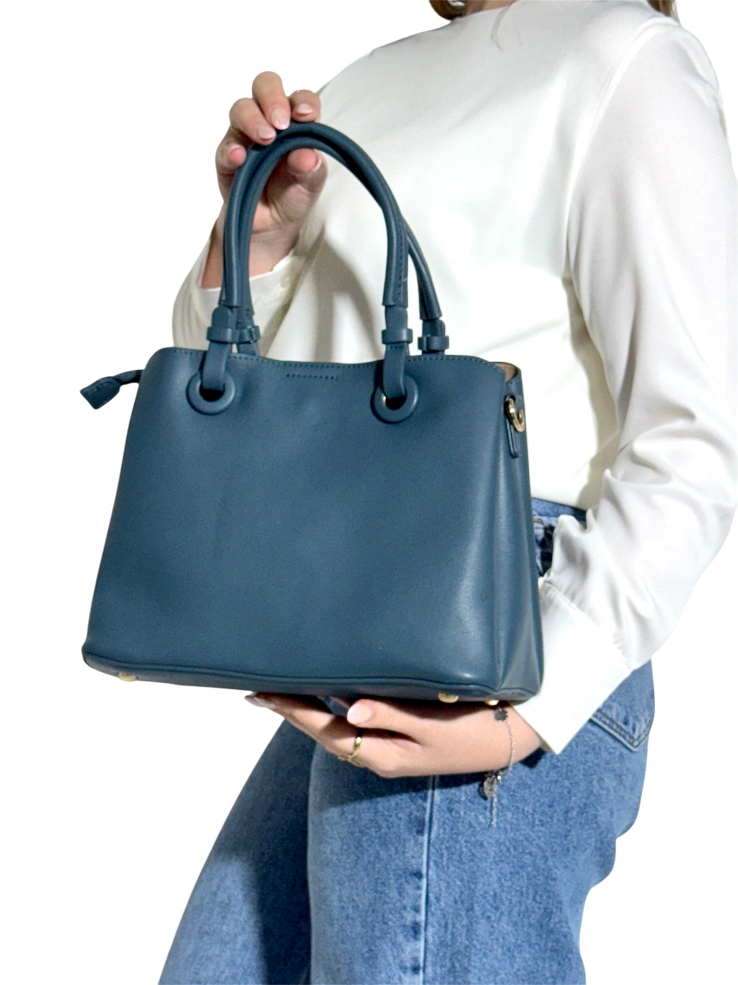 Bolso Azul Petróleo con Asas